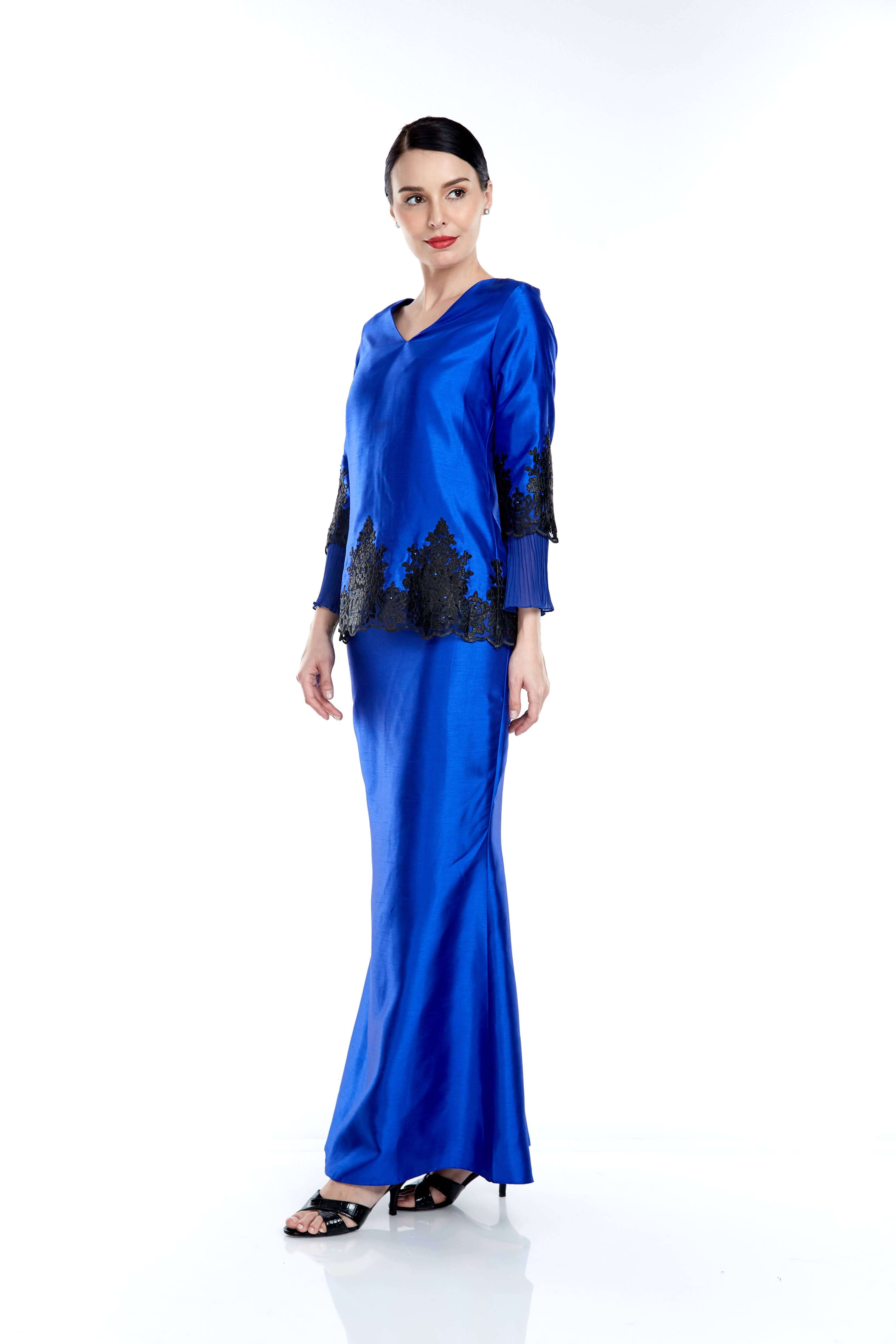 Royal Blue Top With Pleated Sleeve (3)