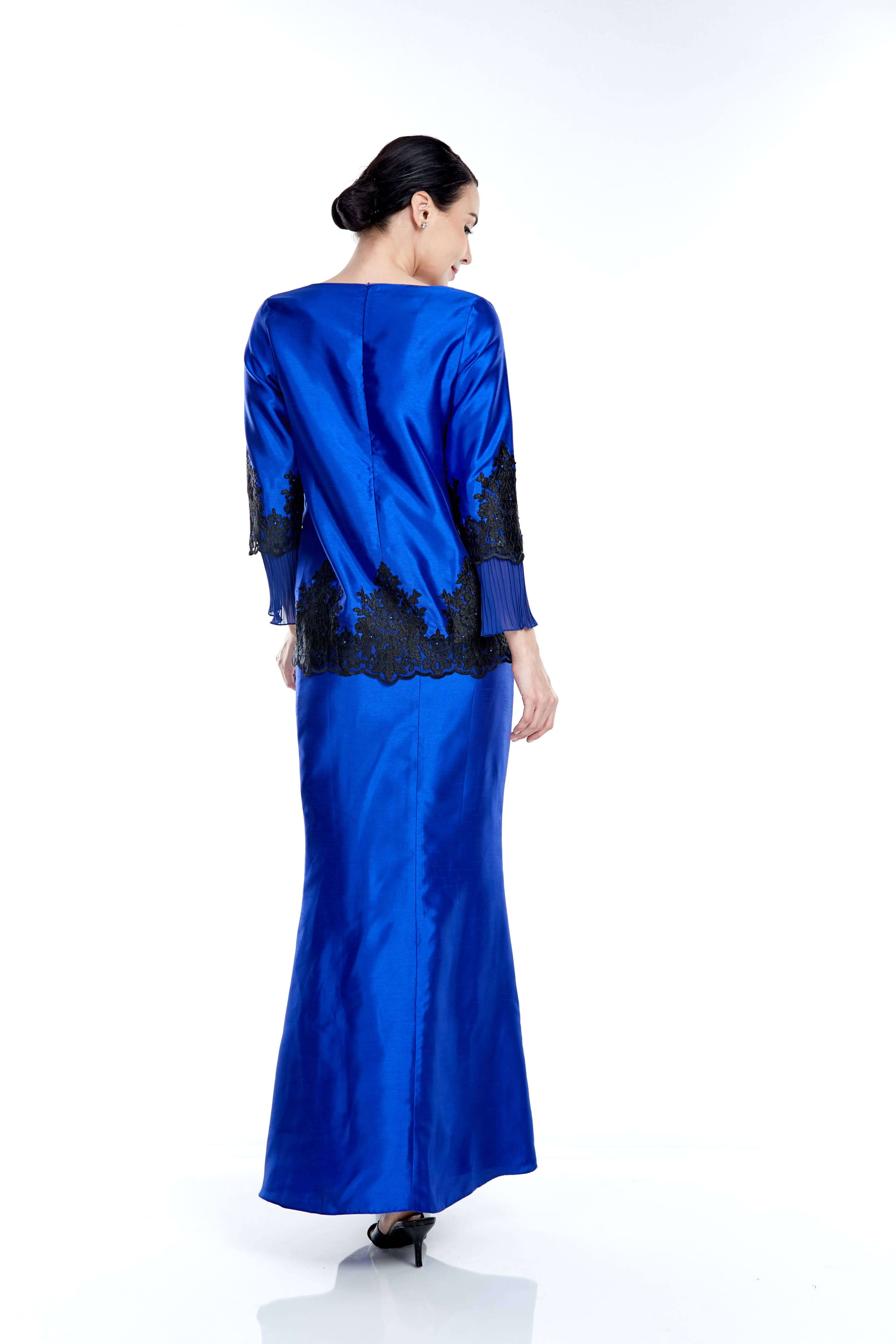 Royal Blue Top With Pleated Sleeve (5)