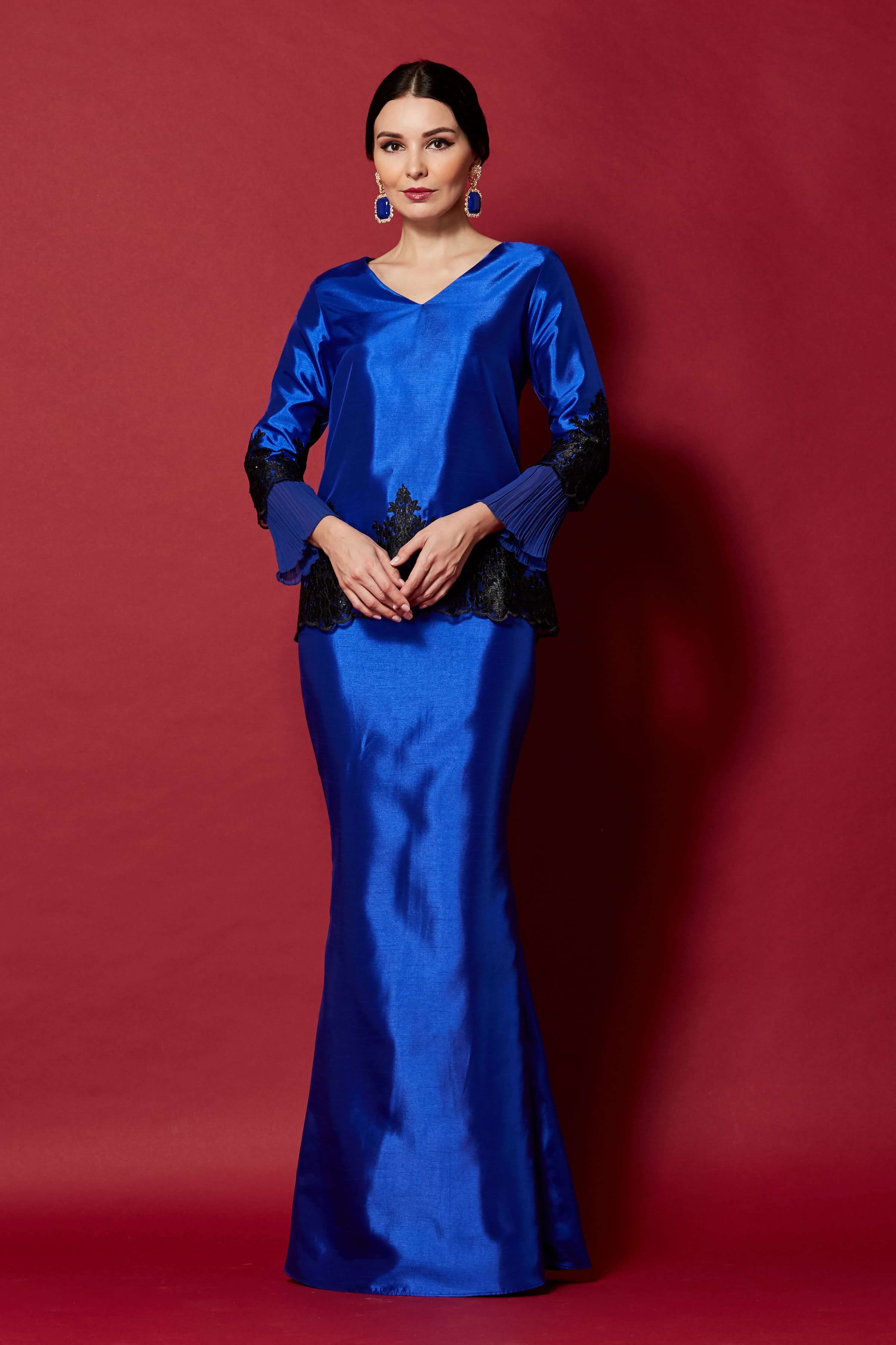 Royal Blue Top With Pleated Sleeve (8)