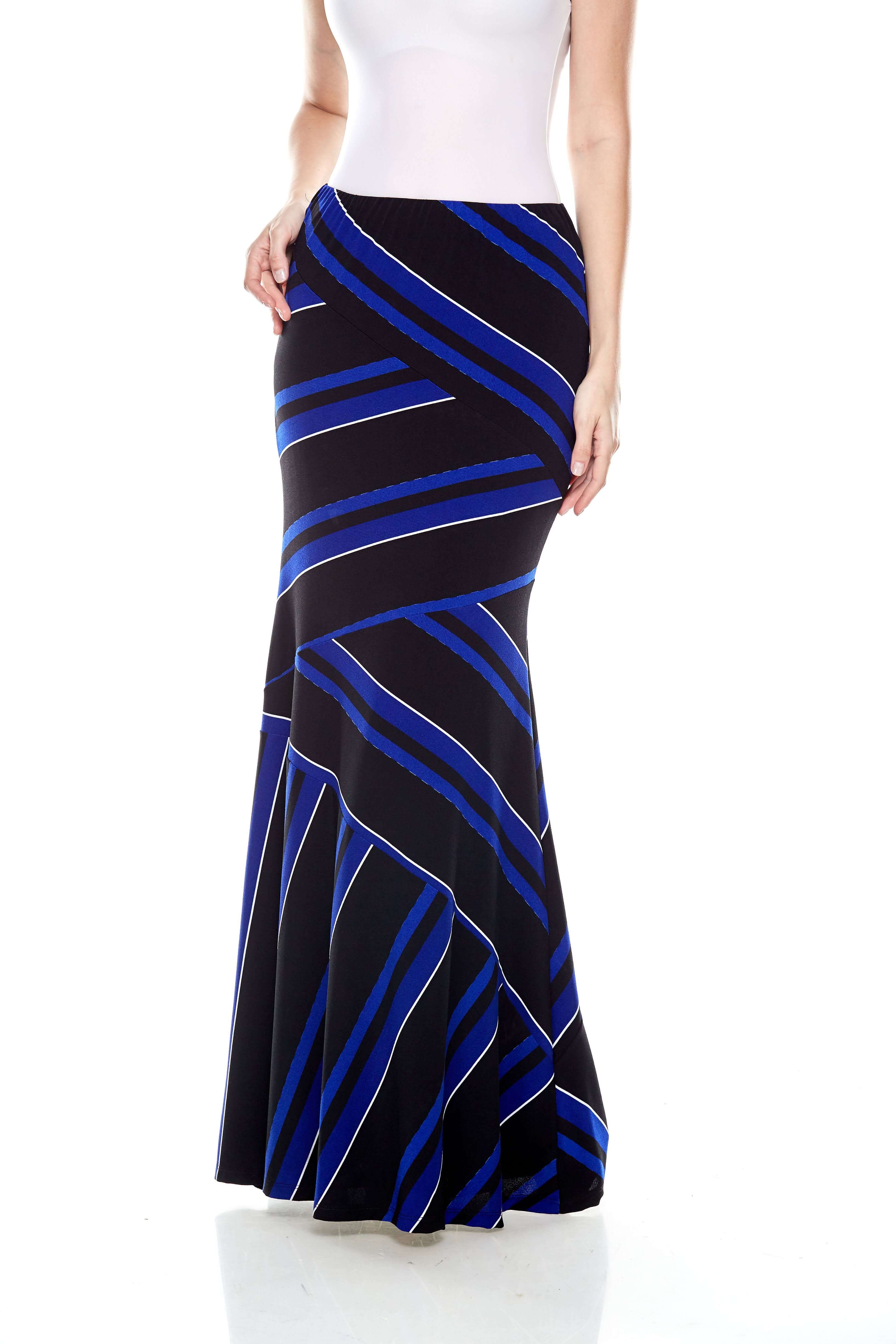 Blue-Black Striped Mermaid Skirt (2)