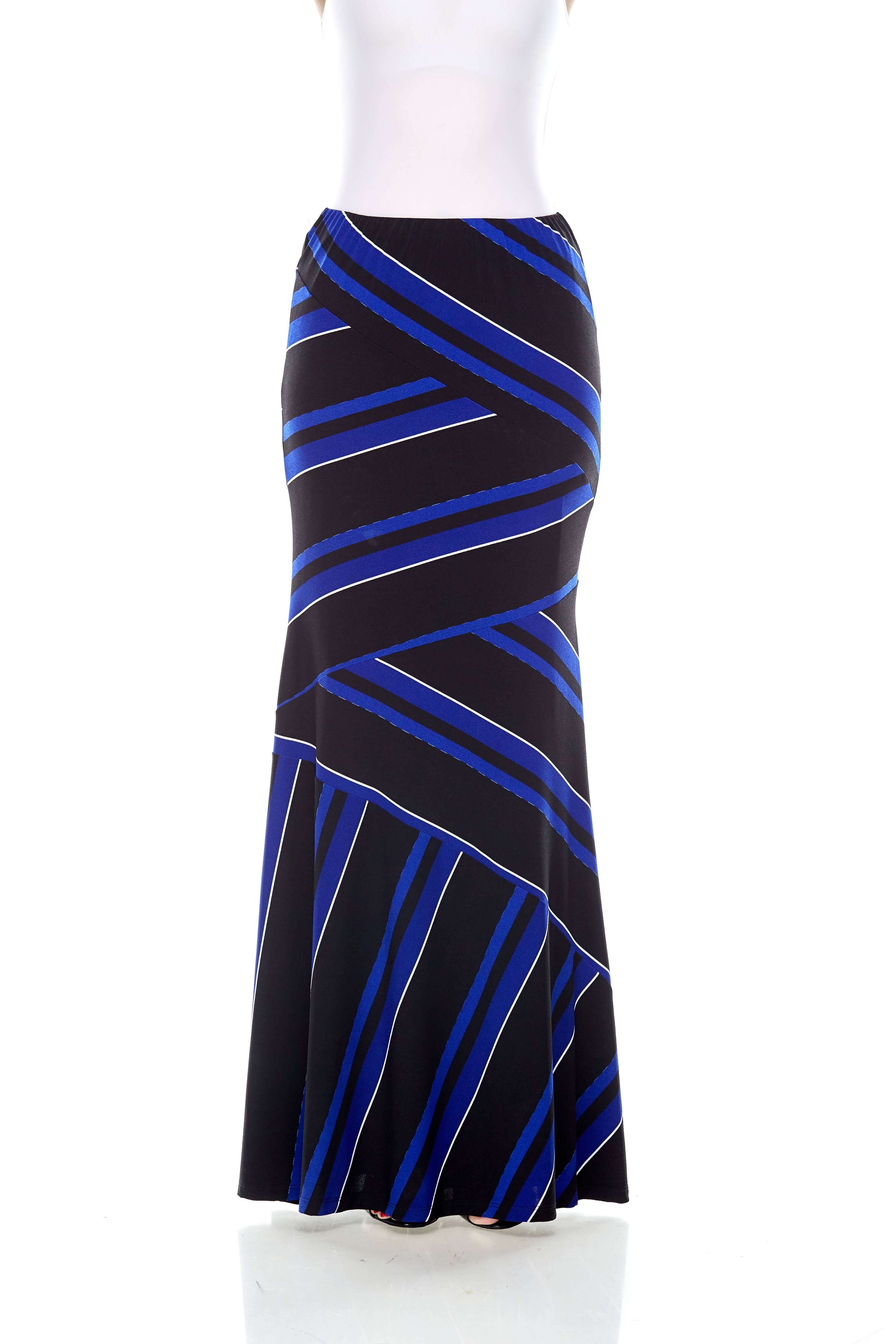 Blue-Black Striped Mermaid Skirt (3)