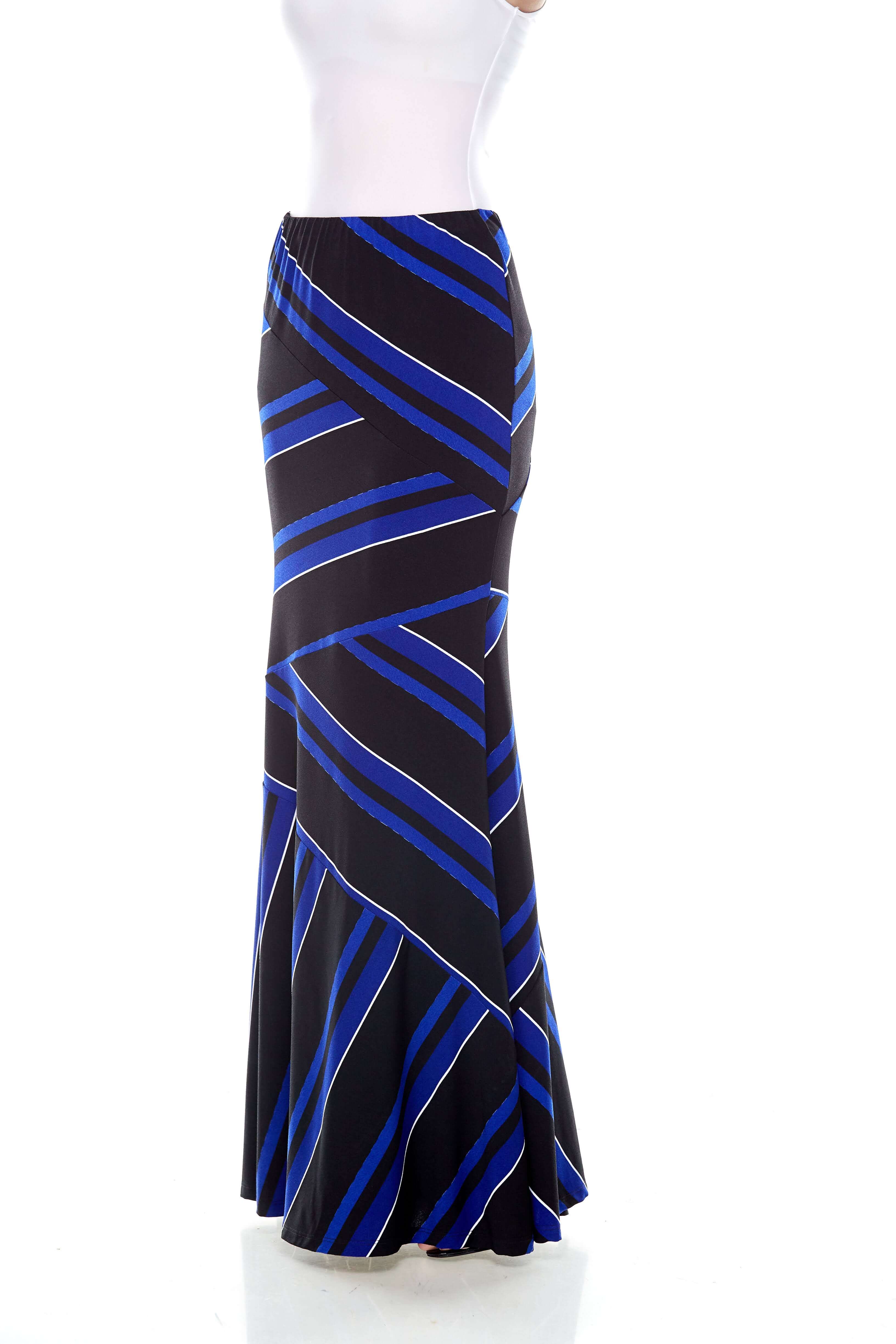 Blue-Black Striped Mermaid Skirt (4)