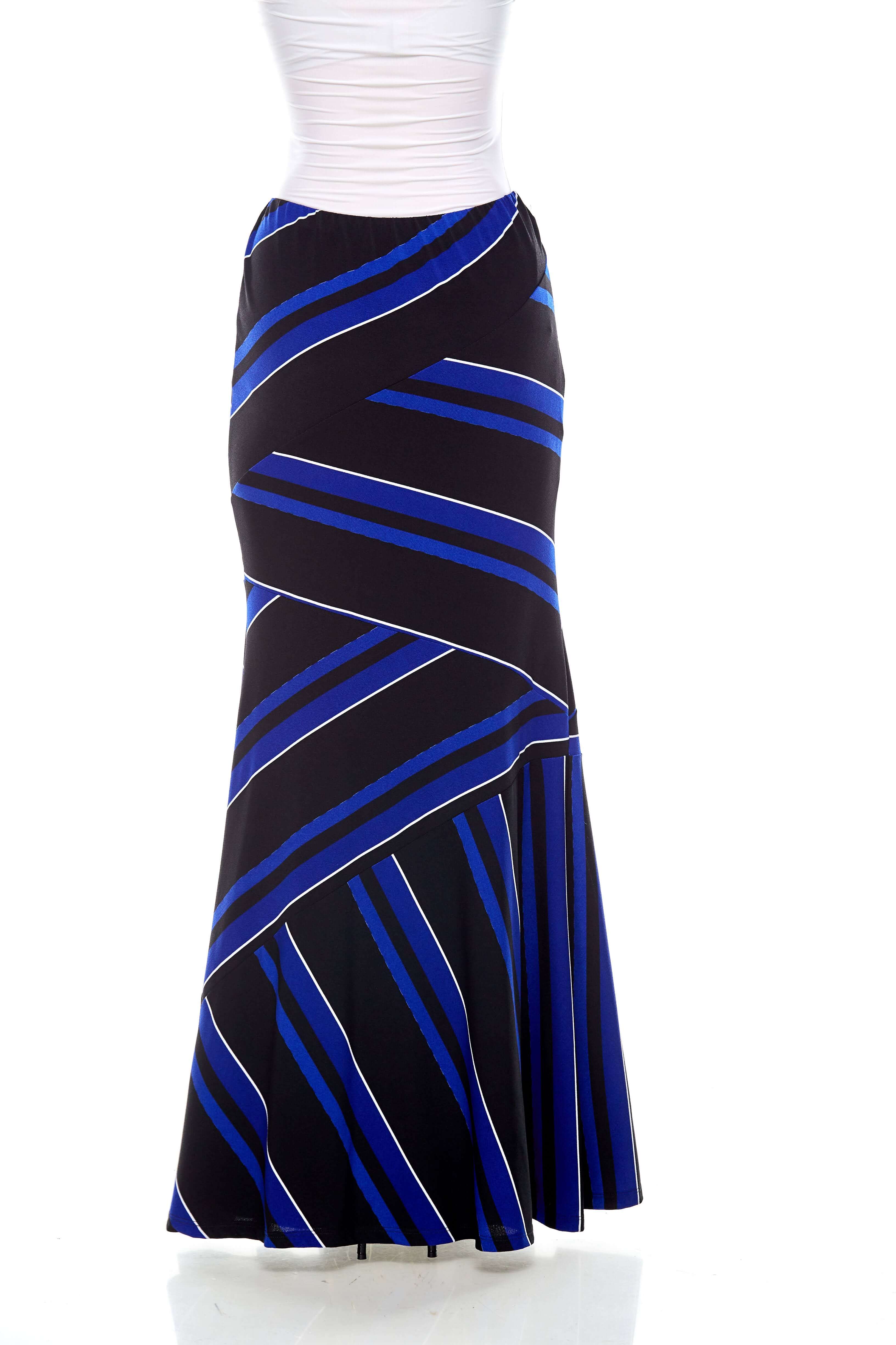 Blue-Black Striped Mermaid Skirt (6)