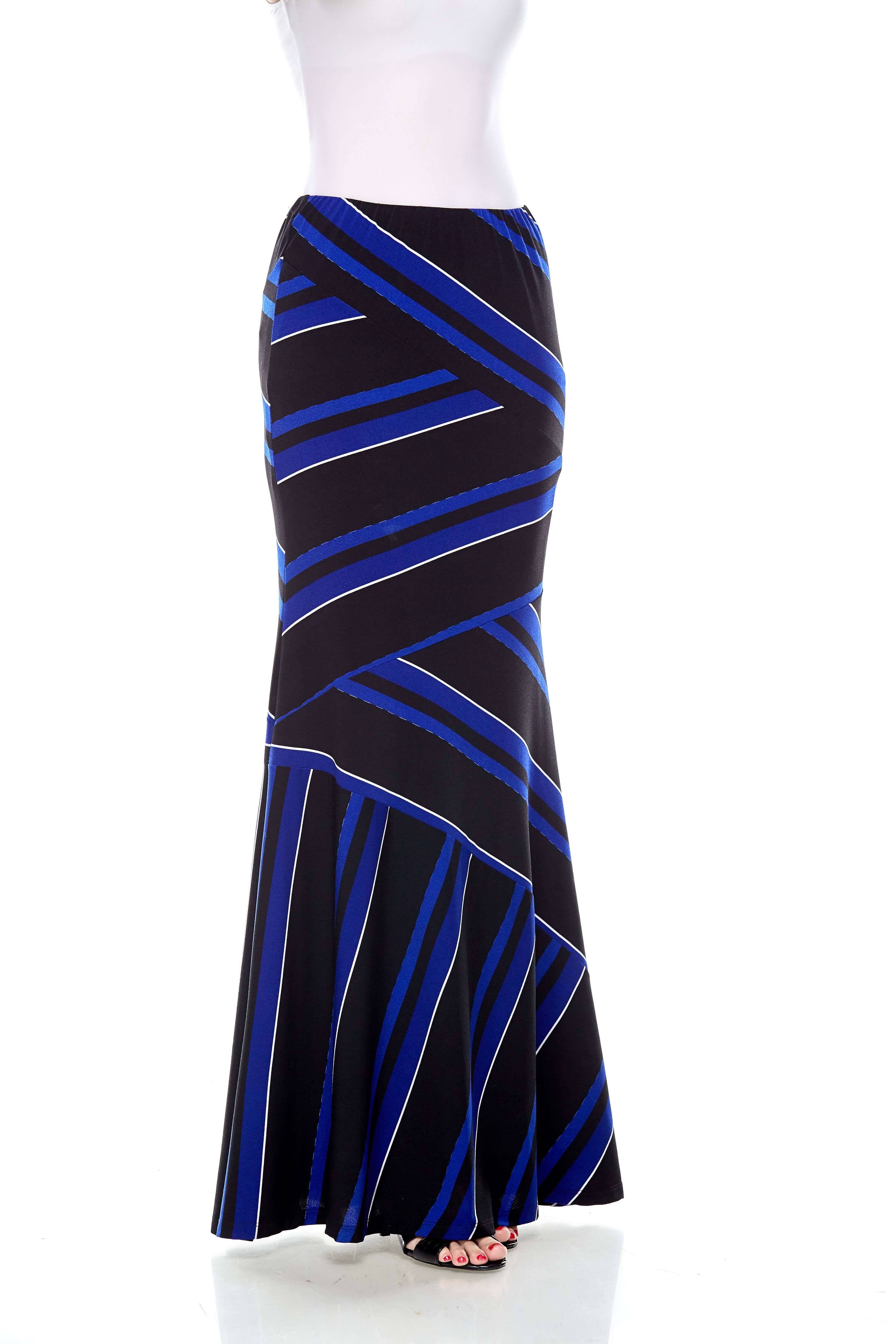Blue-Black Striped Mermaid Skirt (8)
