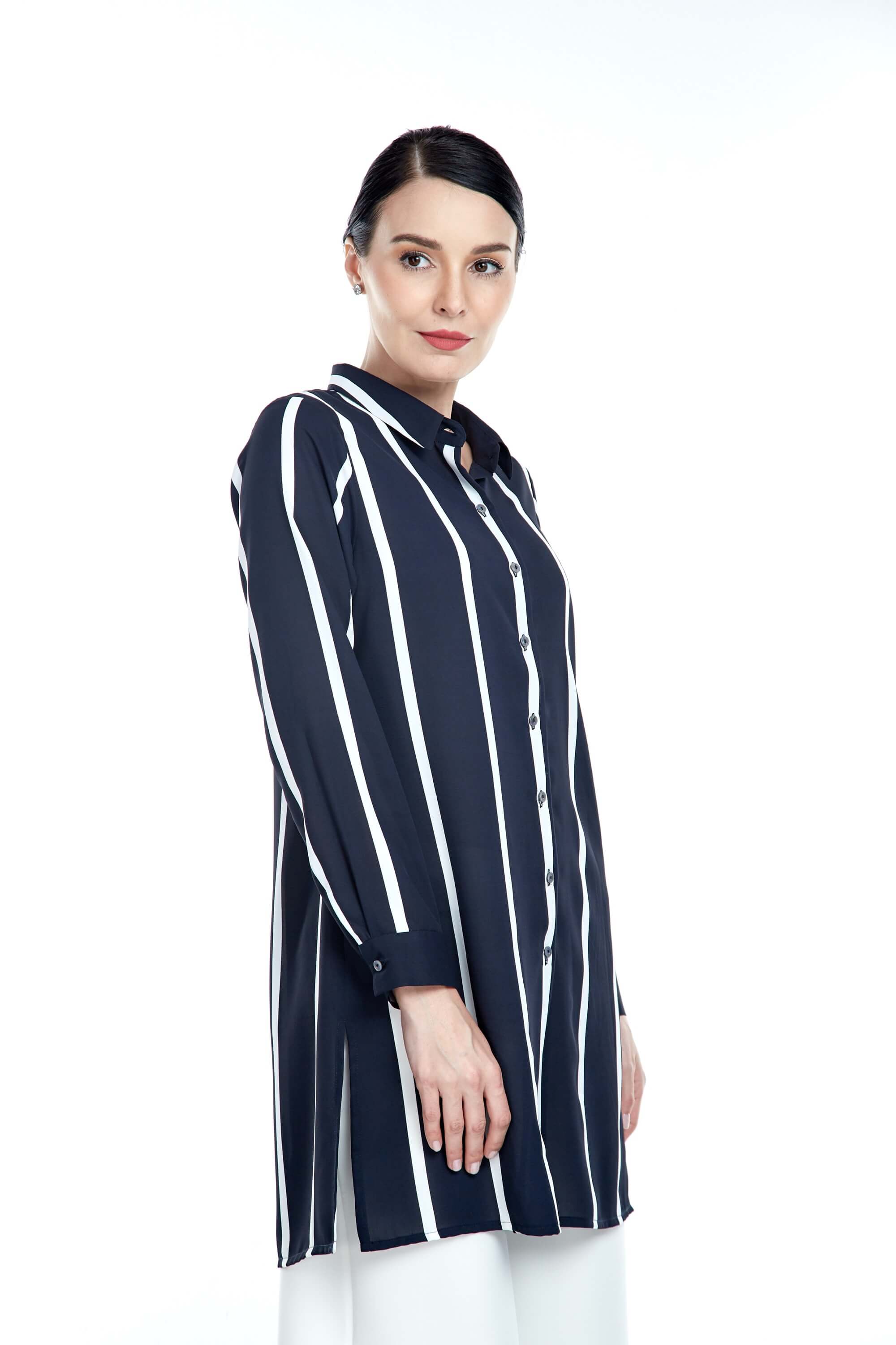 Elia Navy Stripe Shirt Blouse 5