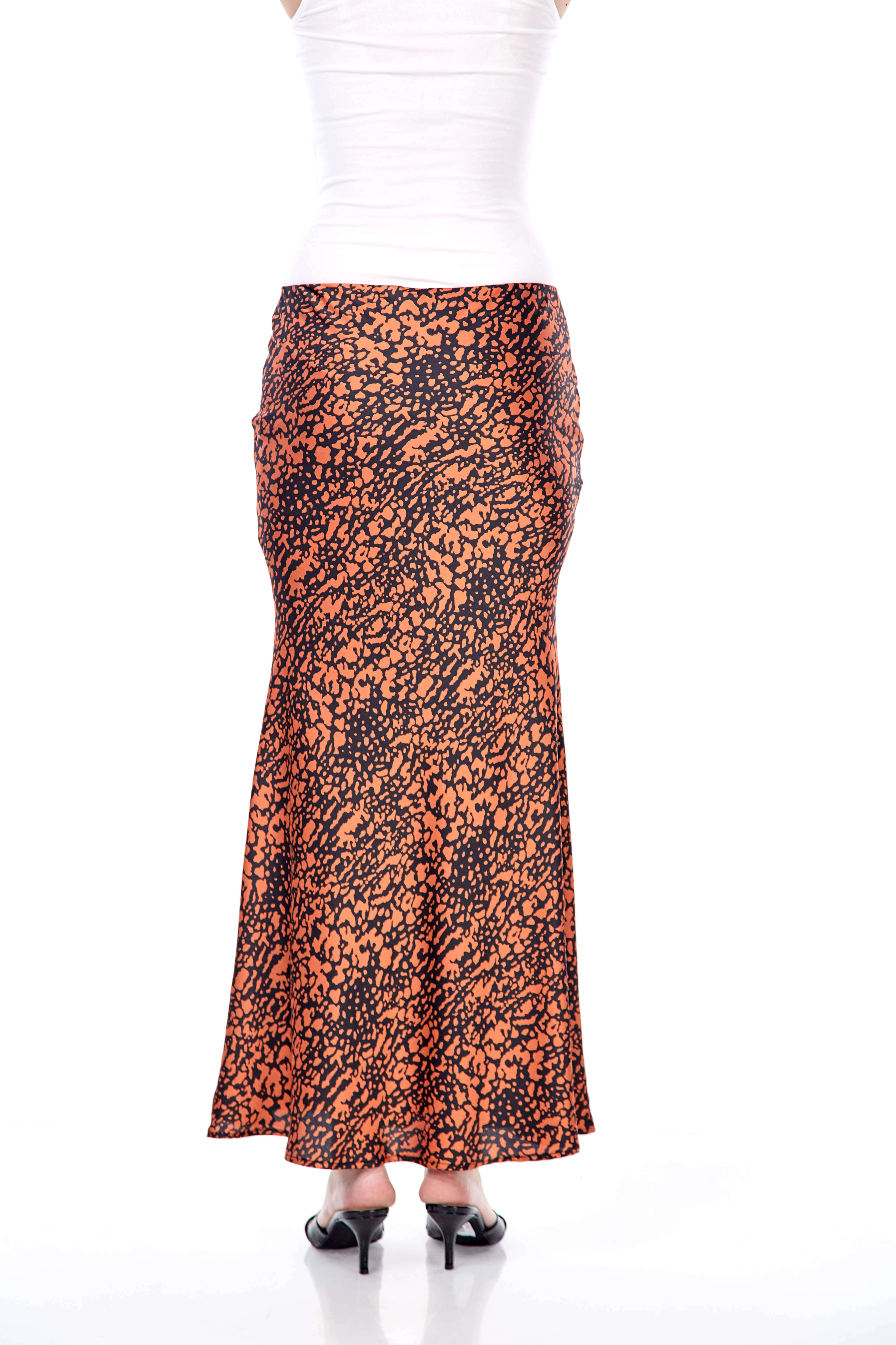 Keisha Orange Printed Skirt (3)
