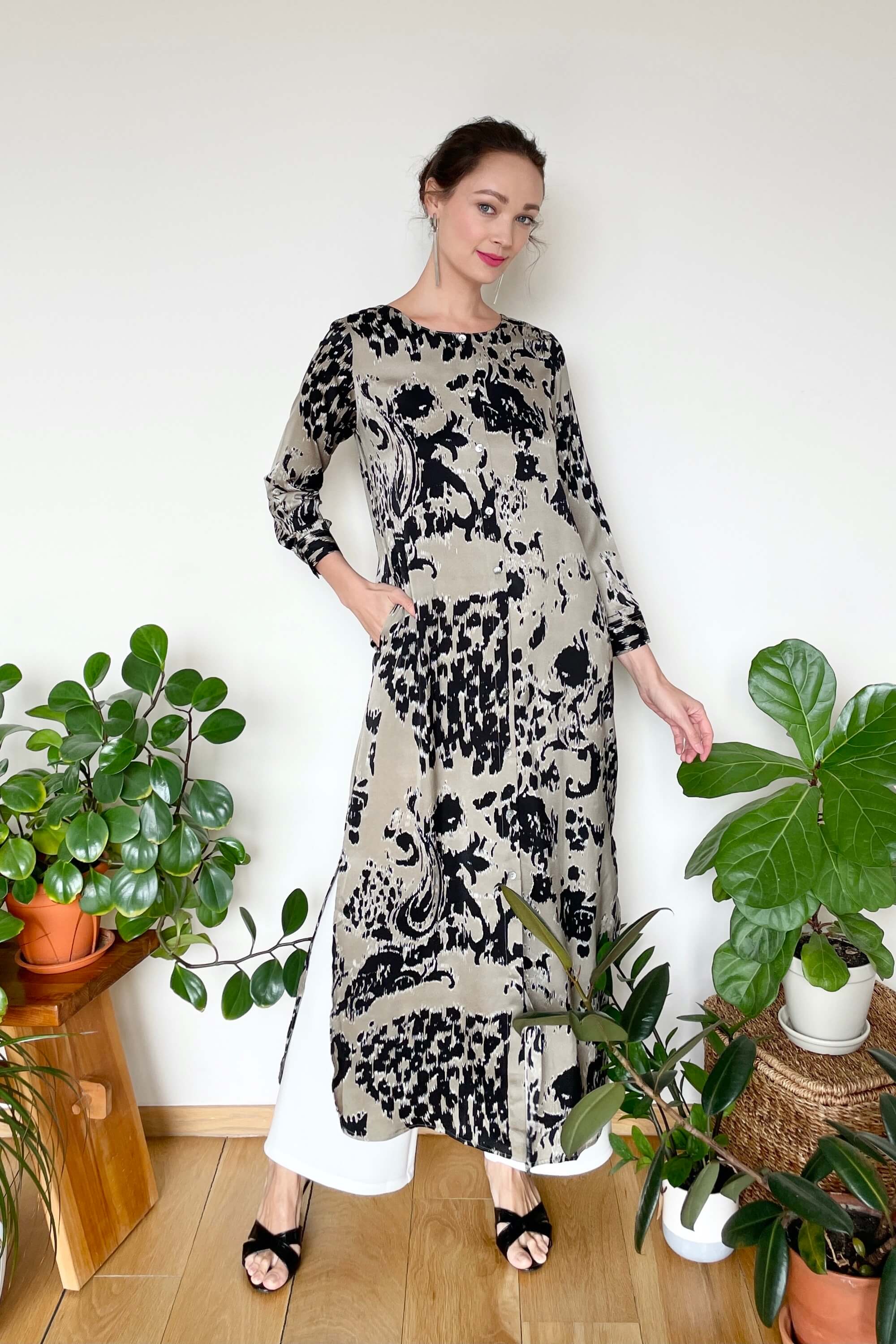 Leena Brown Printed Dress