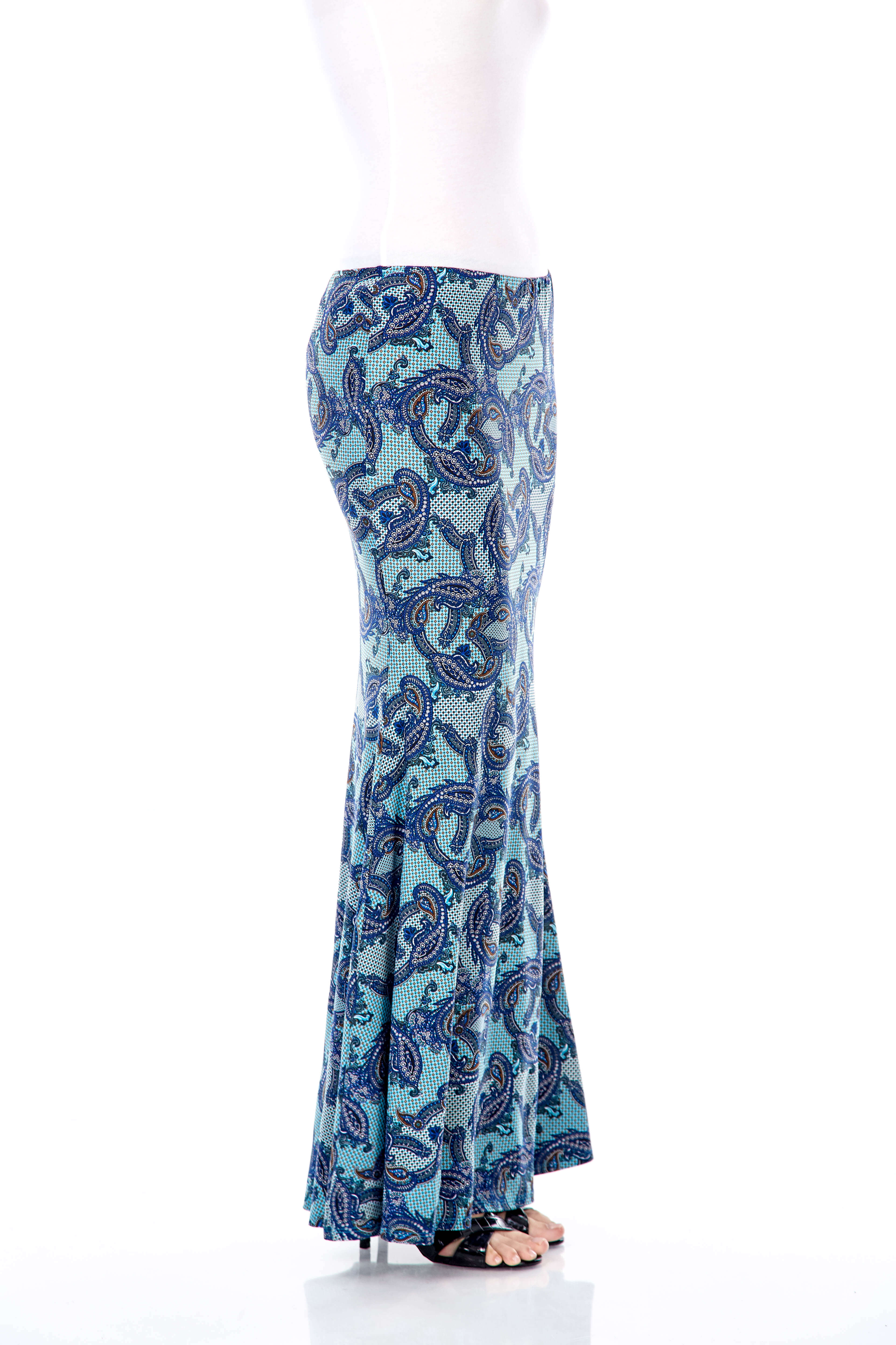 Wilda Turquoise Paisley Skirt (4)
