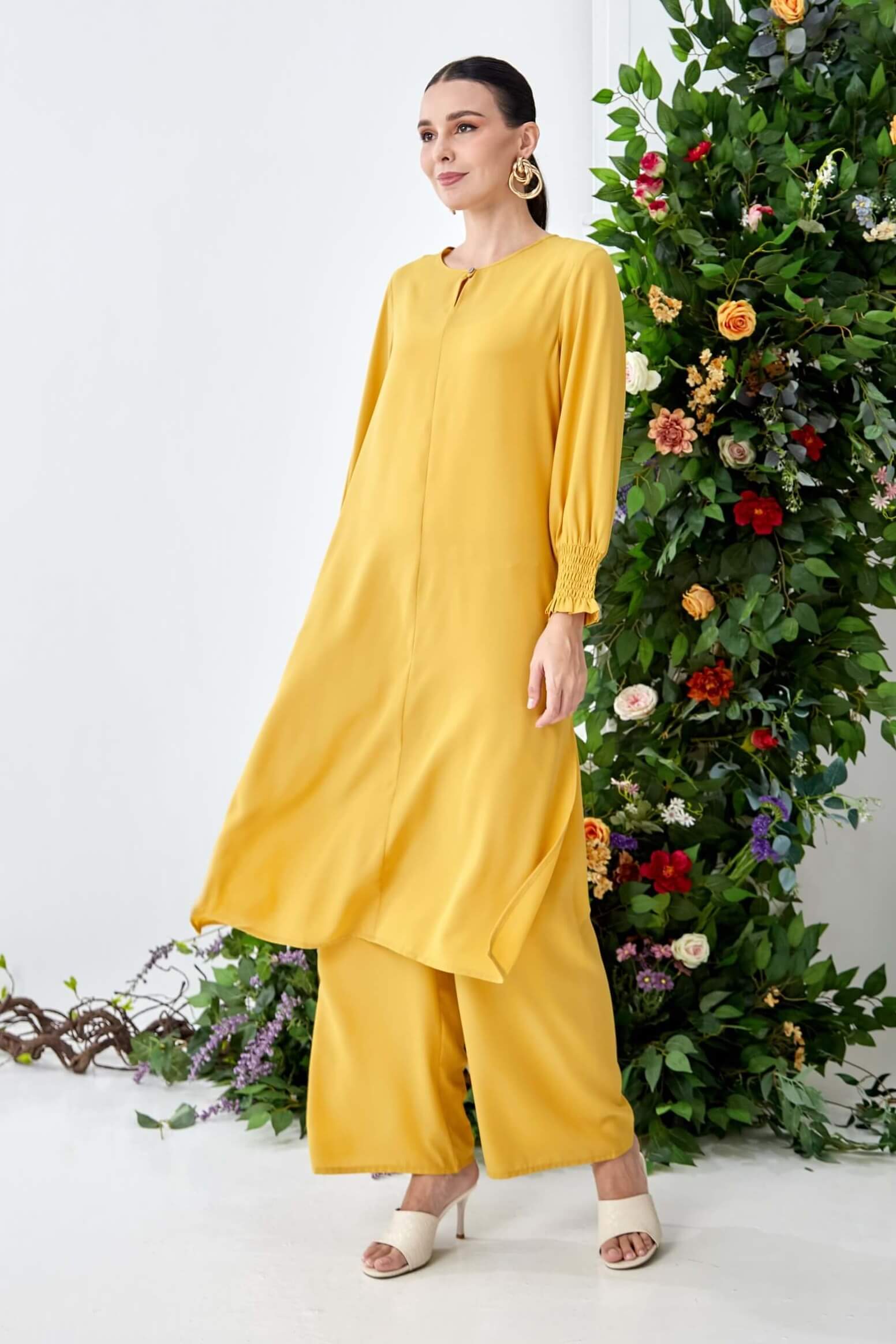 Yuna Yellow Dress + Wide Leg Pants (8)