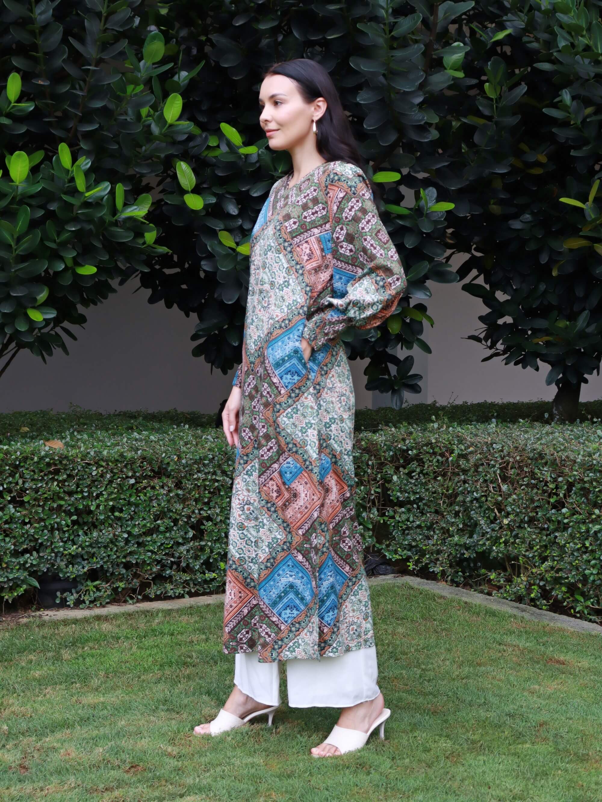 Mimi Green Carpet Printed Dress (2)