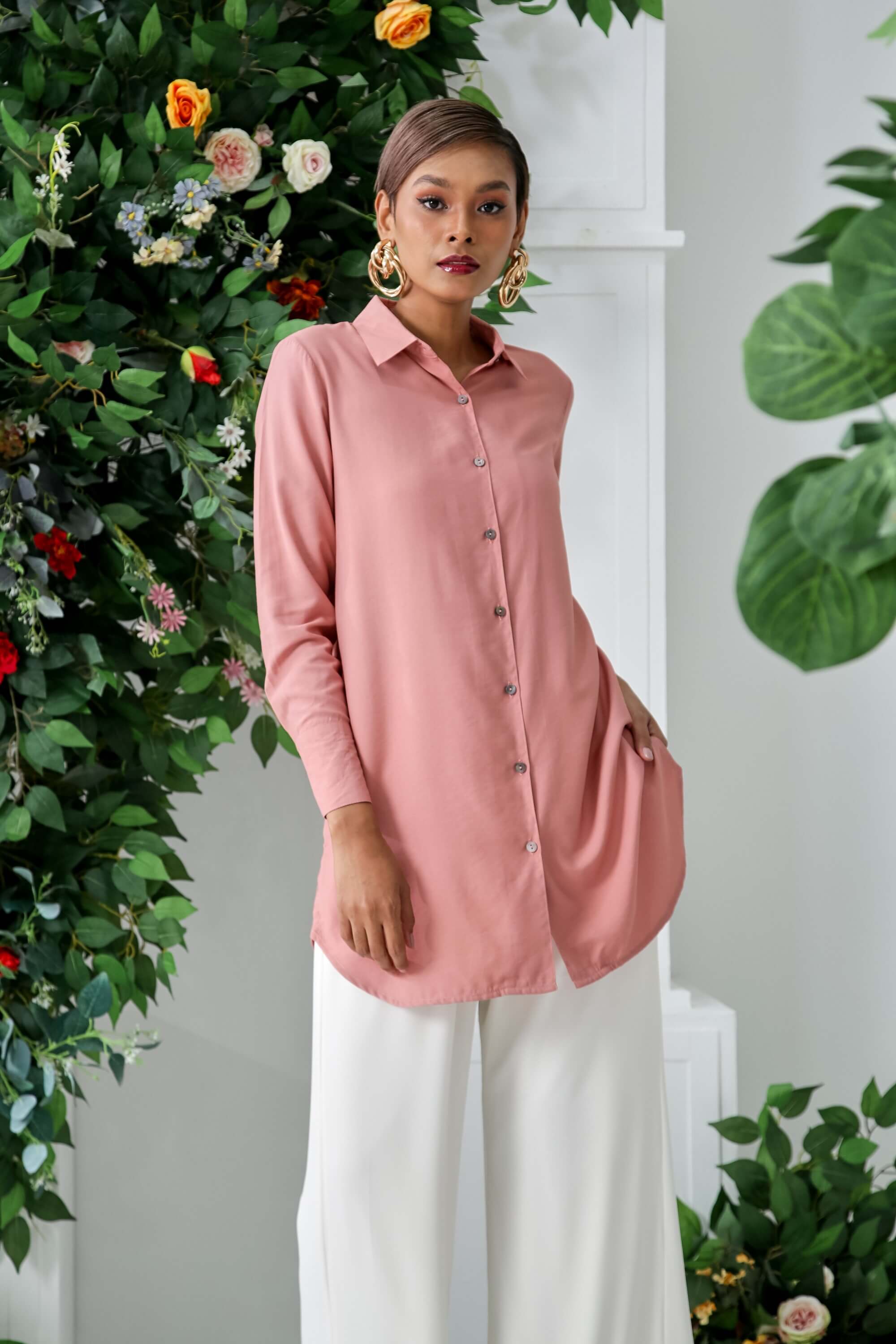 Hilda Salmon Pink Shirt Blouse (3)
