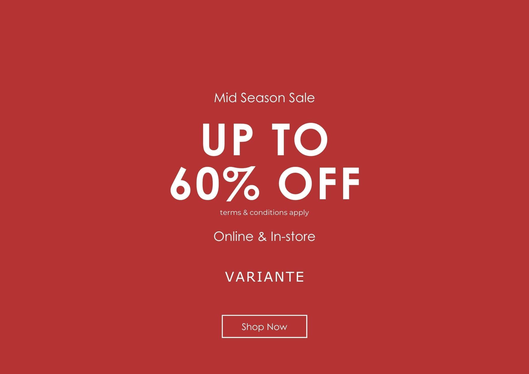 VARIANTE Sale Up to 60 percent off June 2022