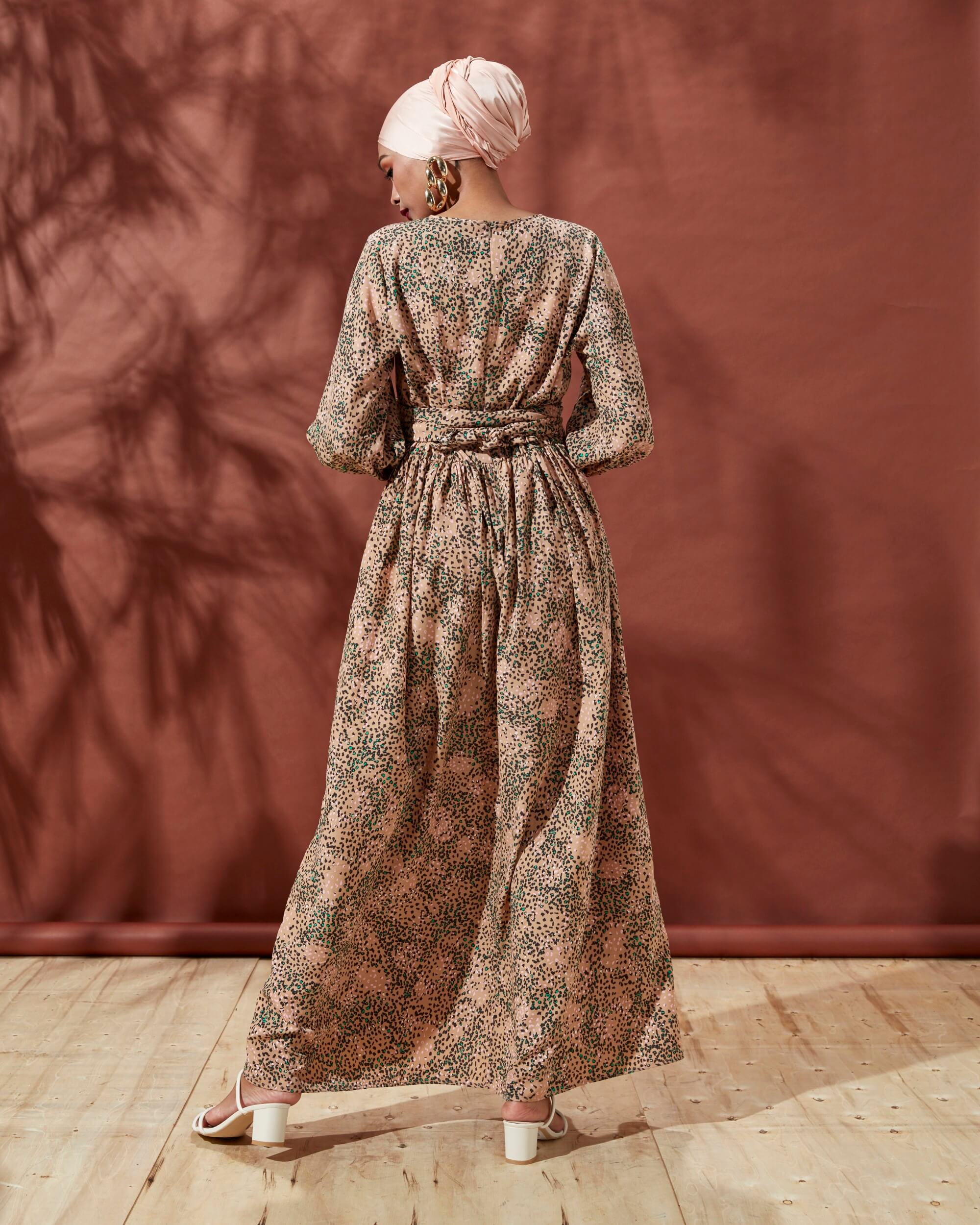 Maryam Latte Leo Printed Dress (2)