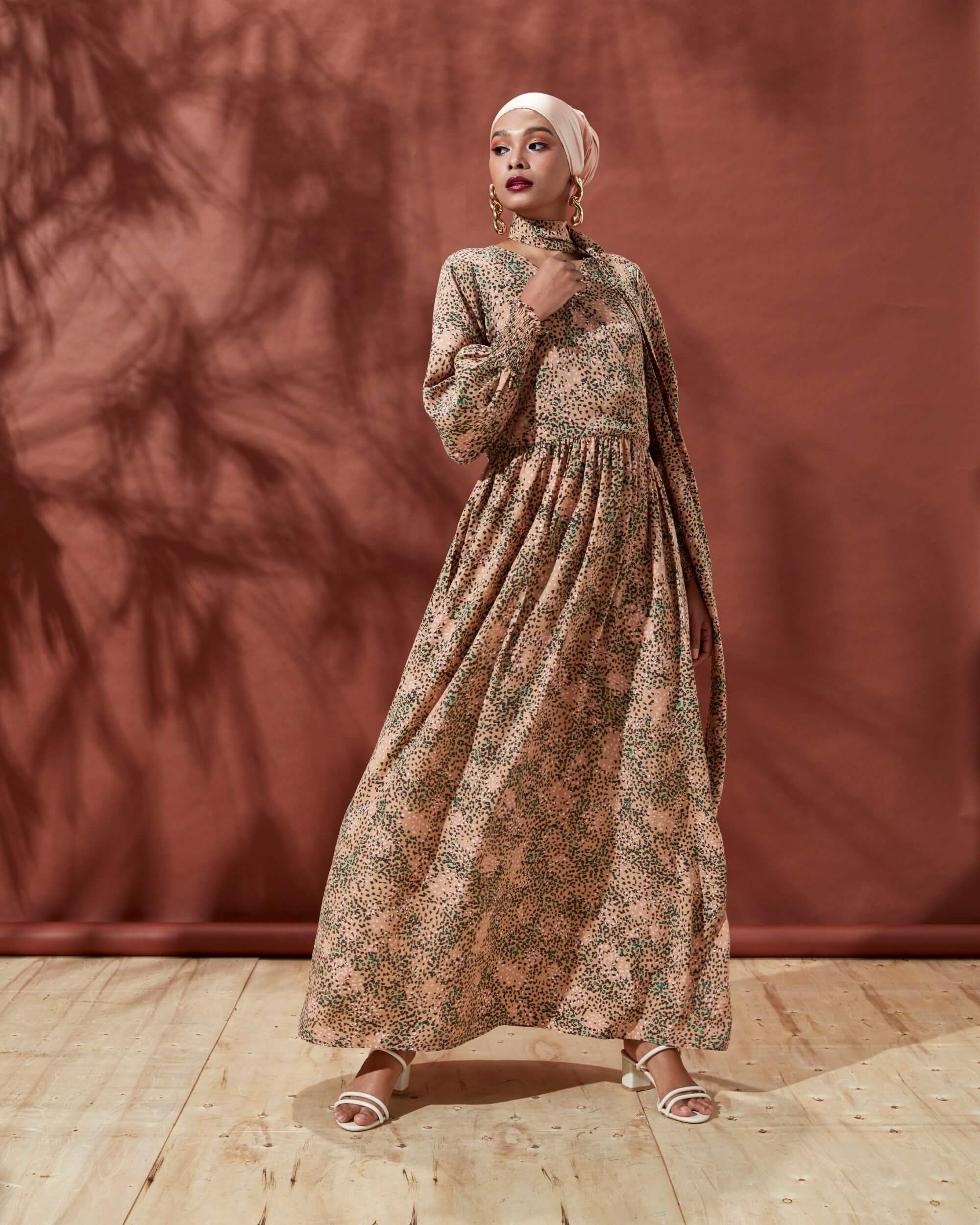 Maryam Latte Leo Printed Dress (3)