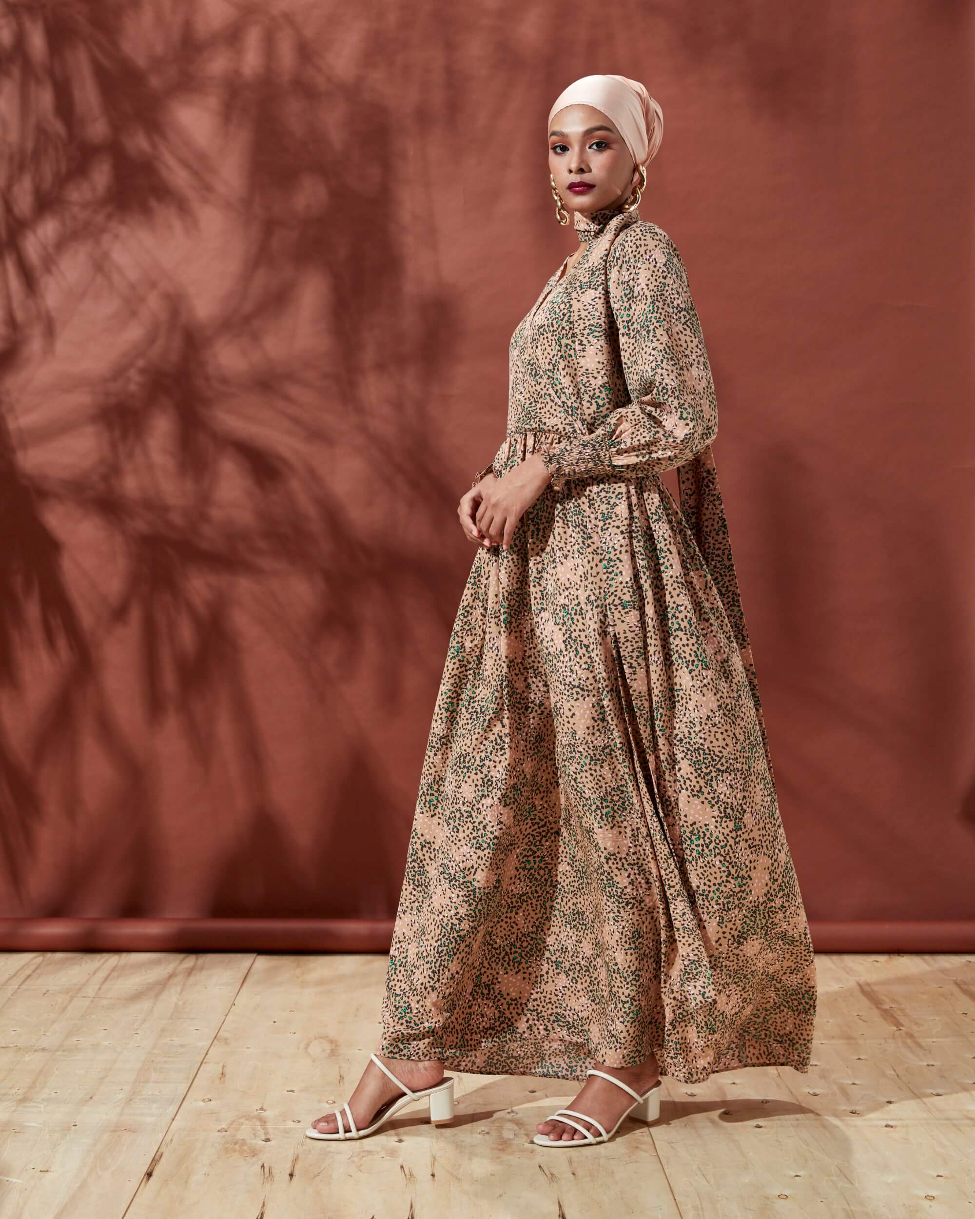 Maryam Latte Leo Printed Dress (4)