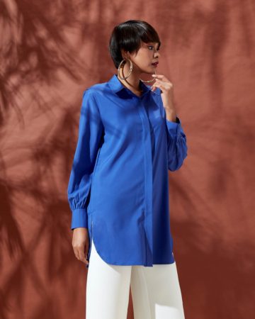 Raha Pansy Blue Shirt Blouse