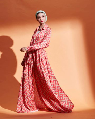 Belle Pink Printed Cardigan Dress