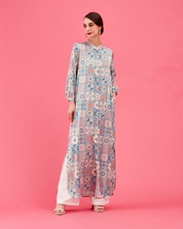 Bianca Morrocans Tile Printed Dress
