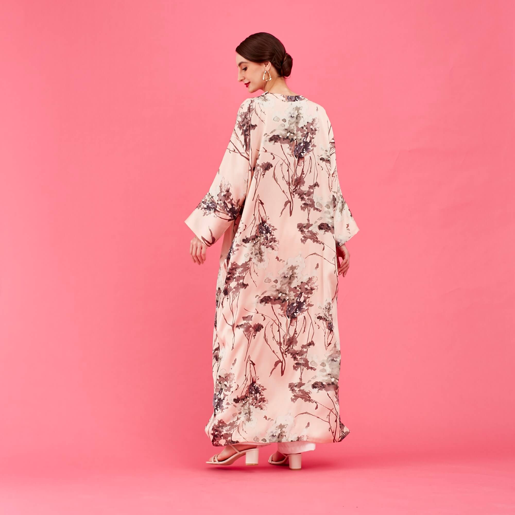 Bainun Pink Water Colour Printed Dress (3)