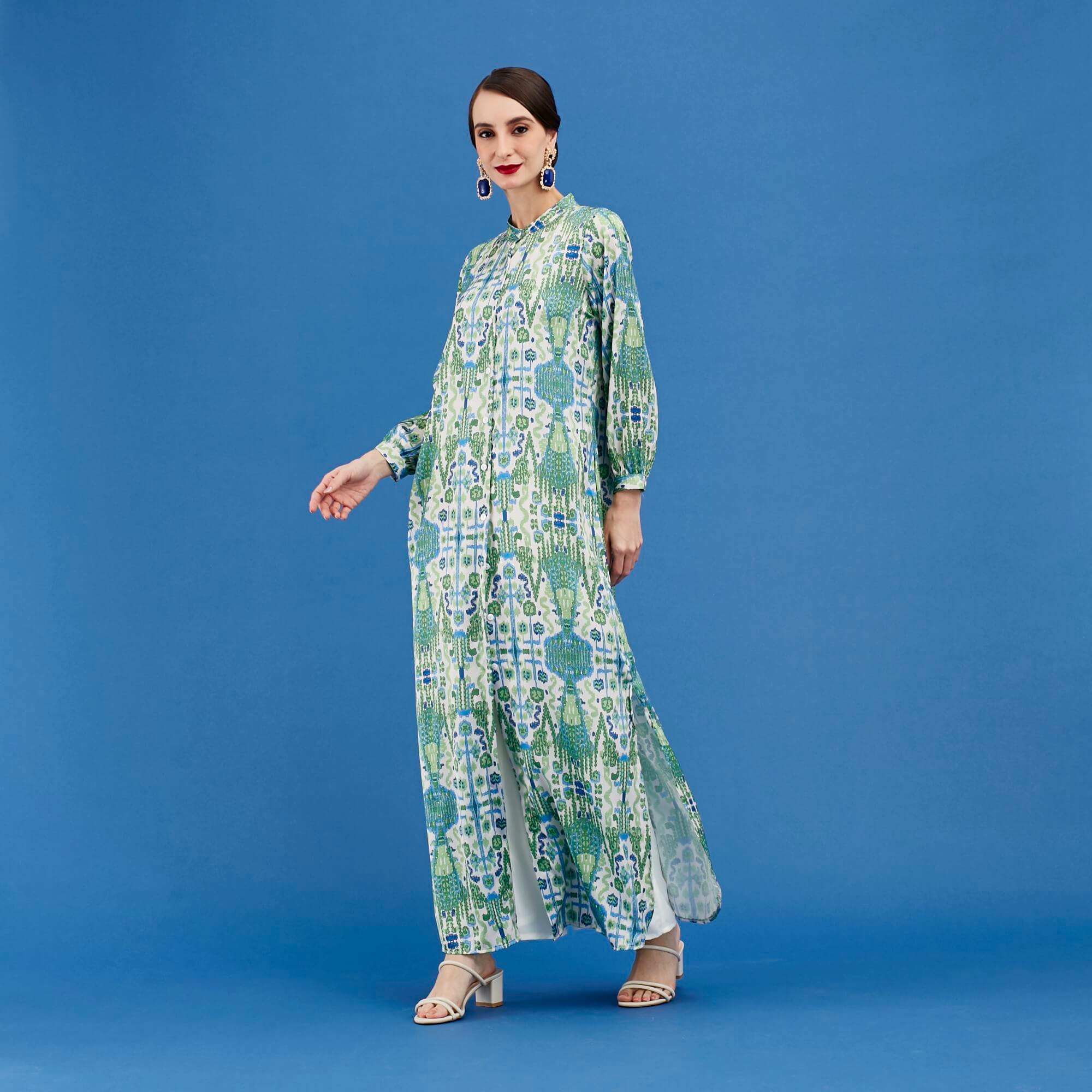 Bella Green Modern Ikat Dress (2)