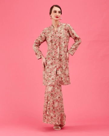 Lana Pink Floral Printed Kebaya & Skirts (Set)