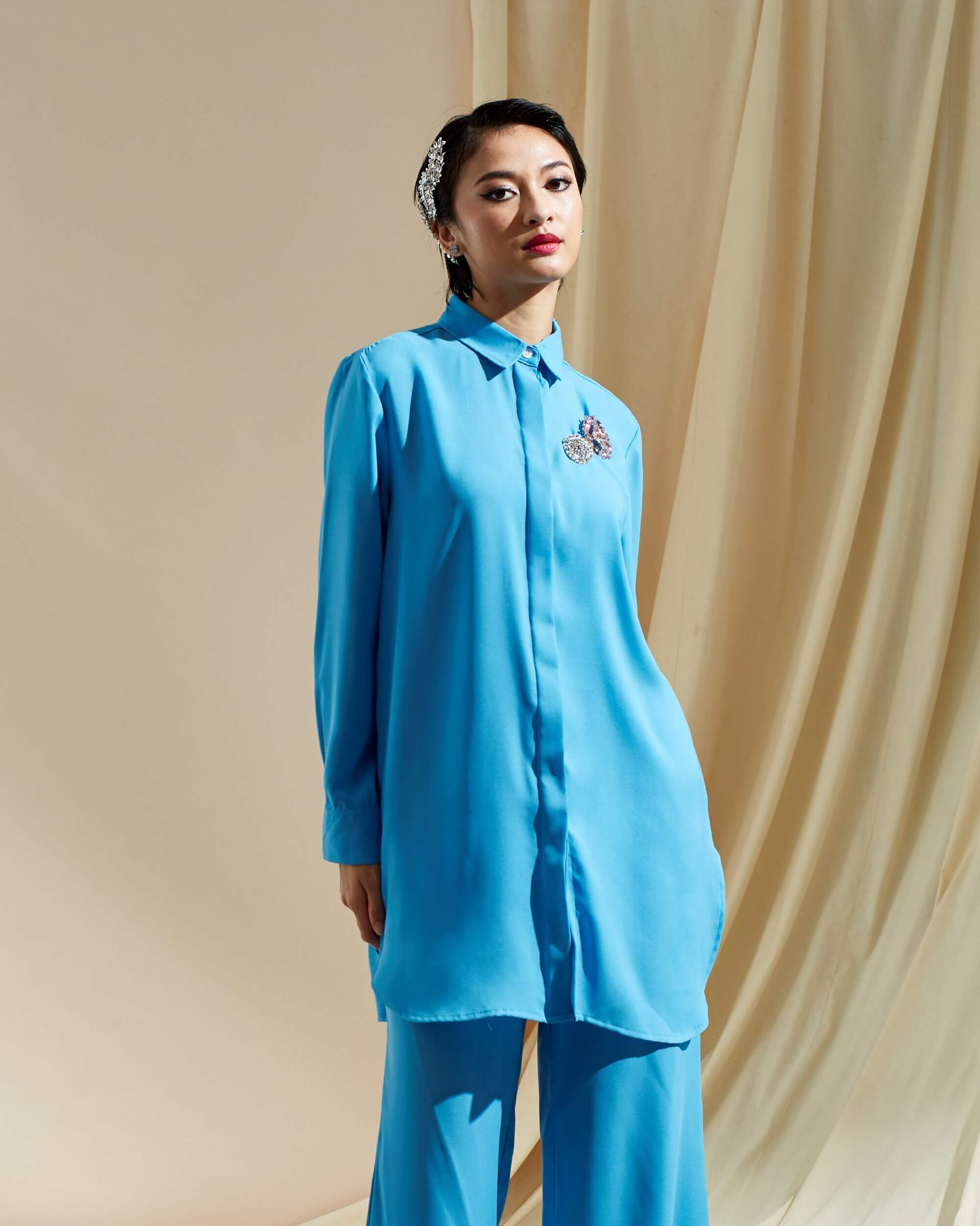 Safia Baby Blue Shirt Blouse (2)