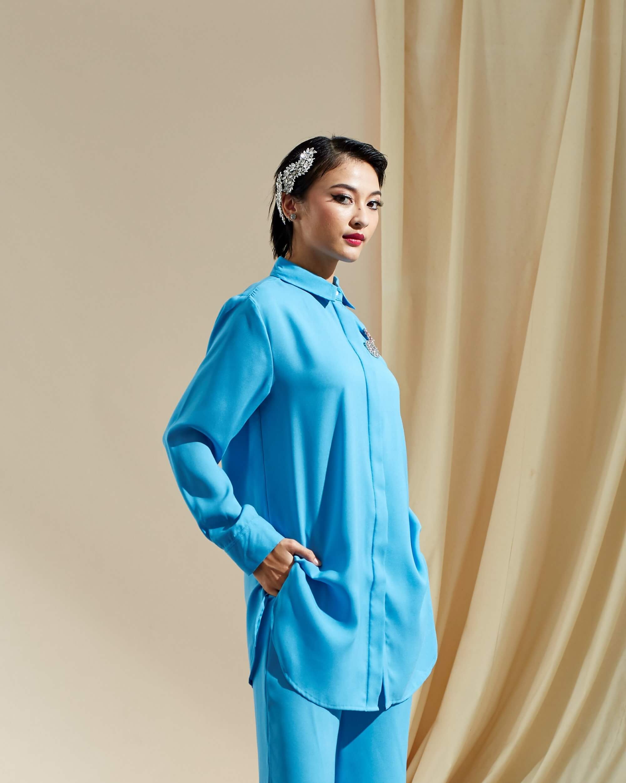 Safia Baby Blue Shirt Blouse (4)