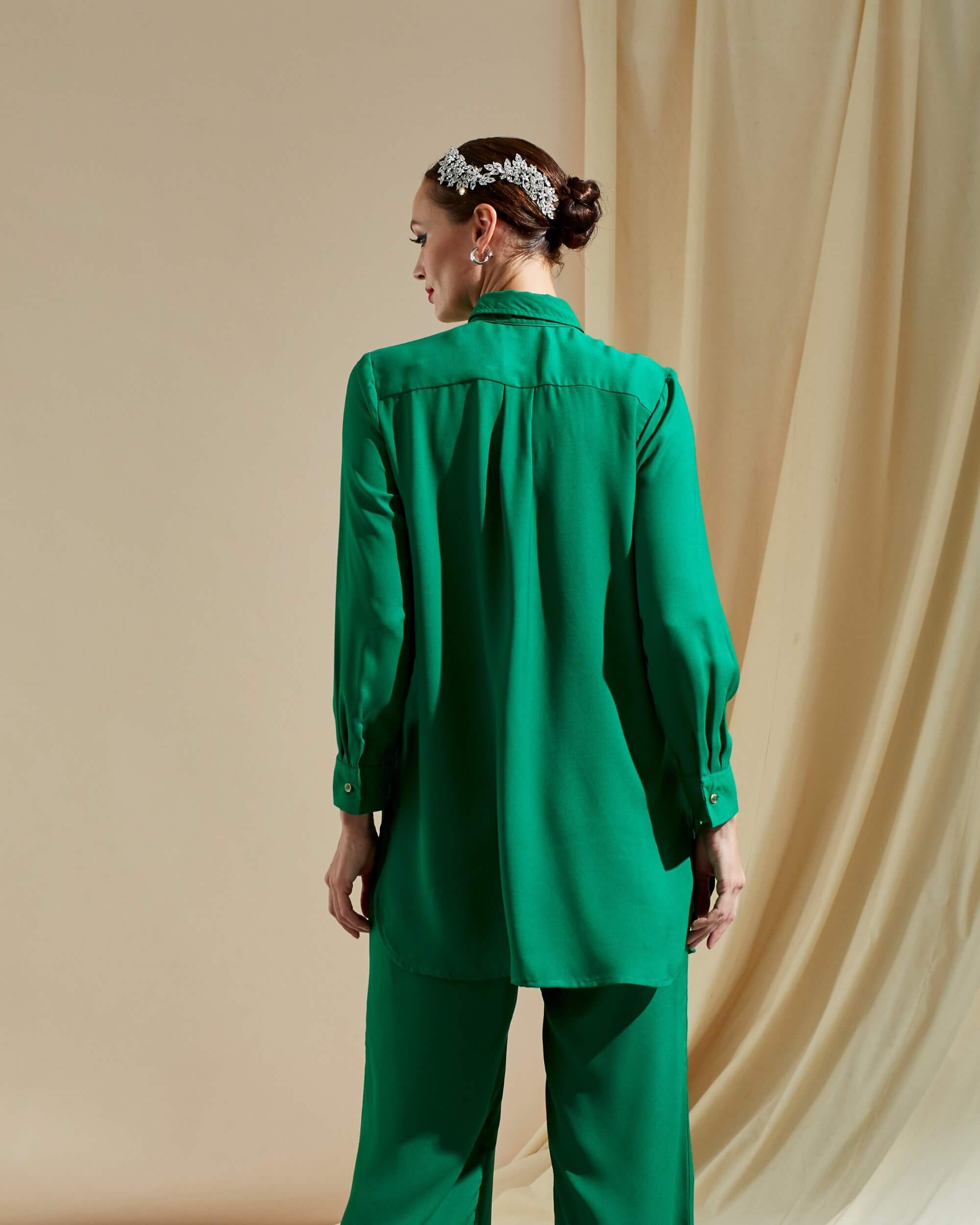 Safia Green Shirt Blouse (4)
