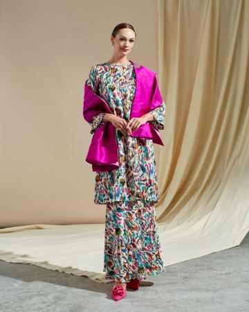 Zieya Multi Colour Printed Blouse & Skirt (Set)