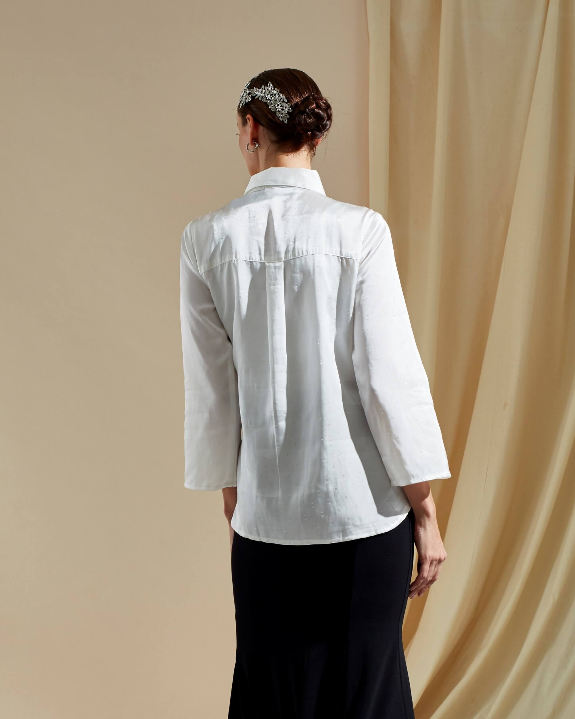 Winona White Tie Front Shirt Blouse (4)