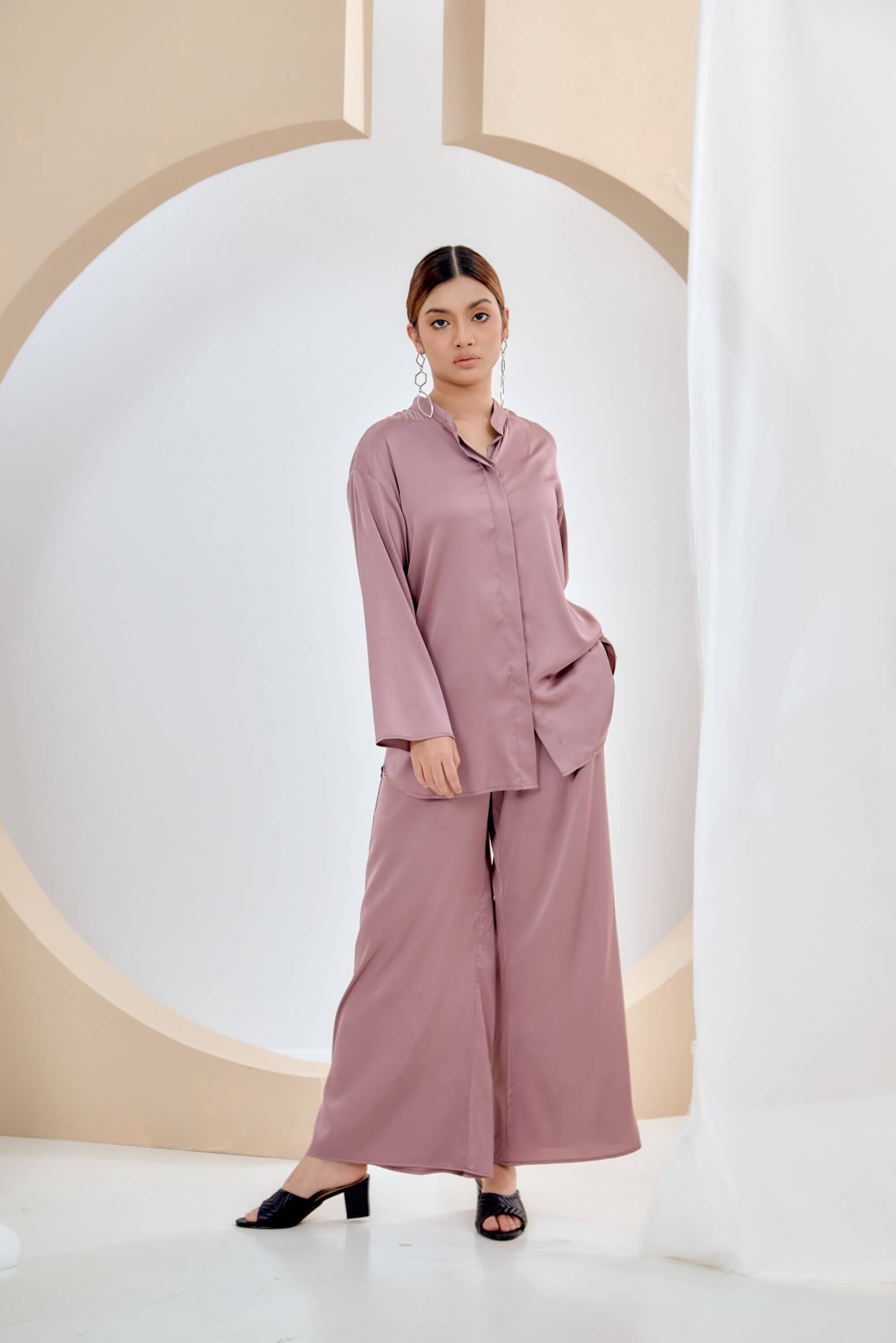 Najwa Rose Pink Blouse & Palazzo Pants (Suit) (4)