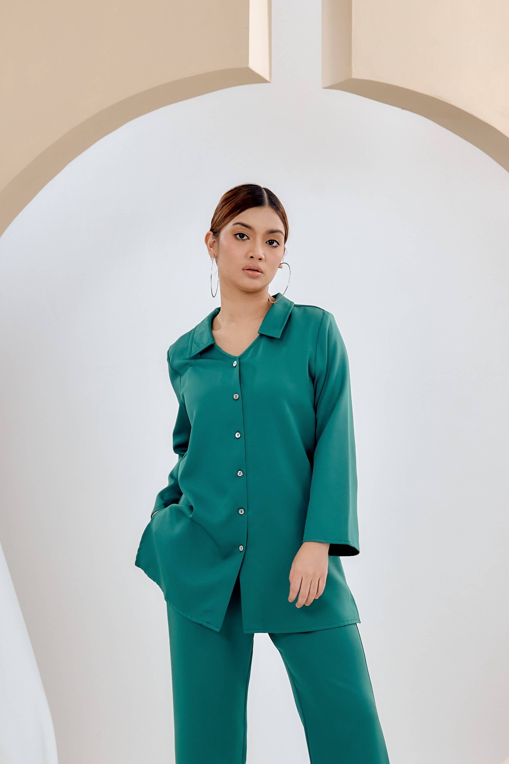 Nelysa Green Shirt Blouse (3)