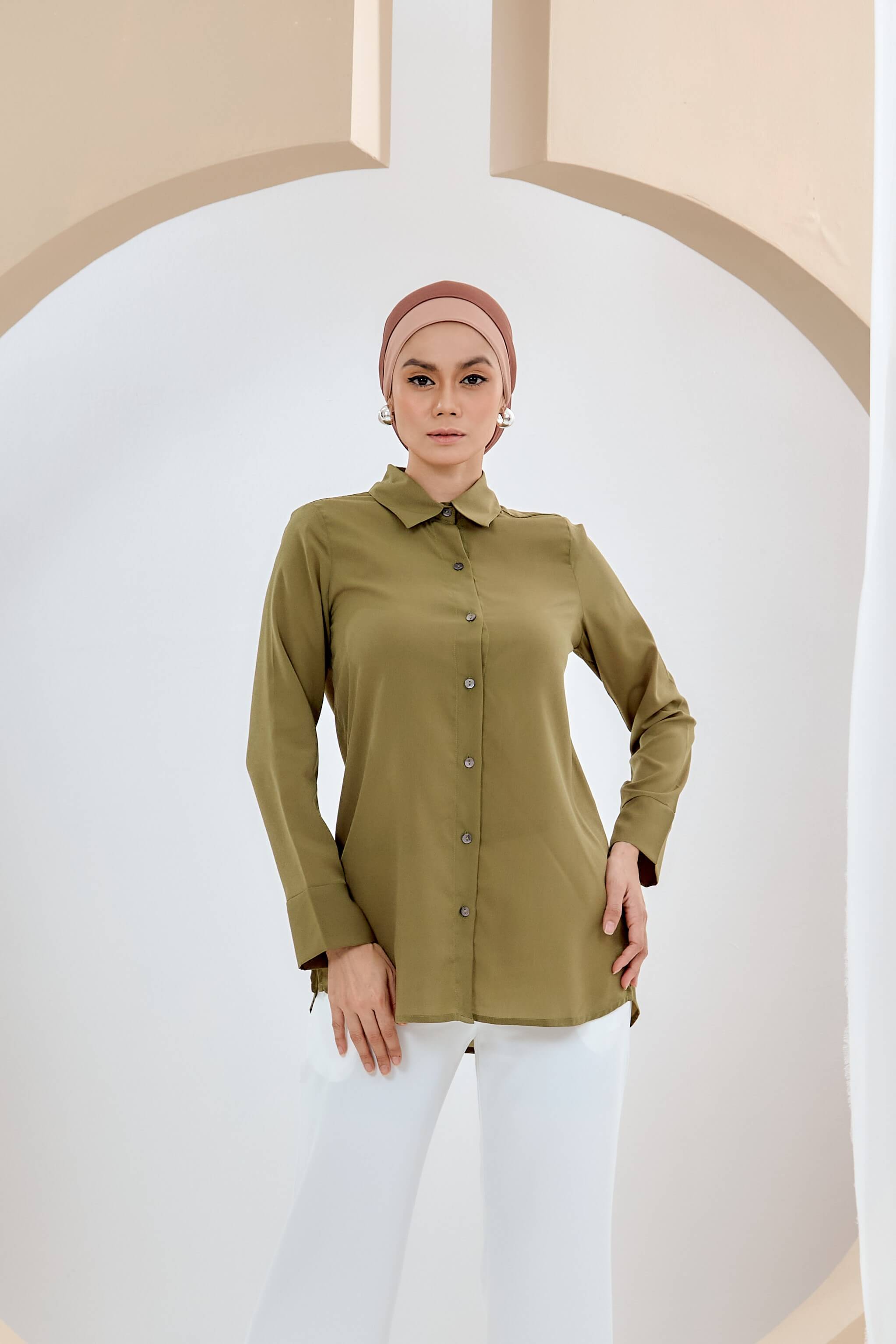 Nini Olive Green Shirt Blouse (2)