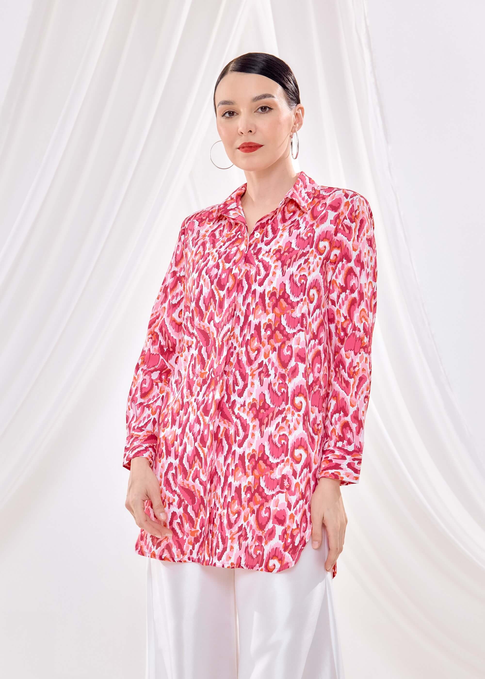 Safia Pink Printed Shirt Blouse (3)