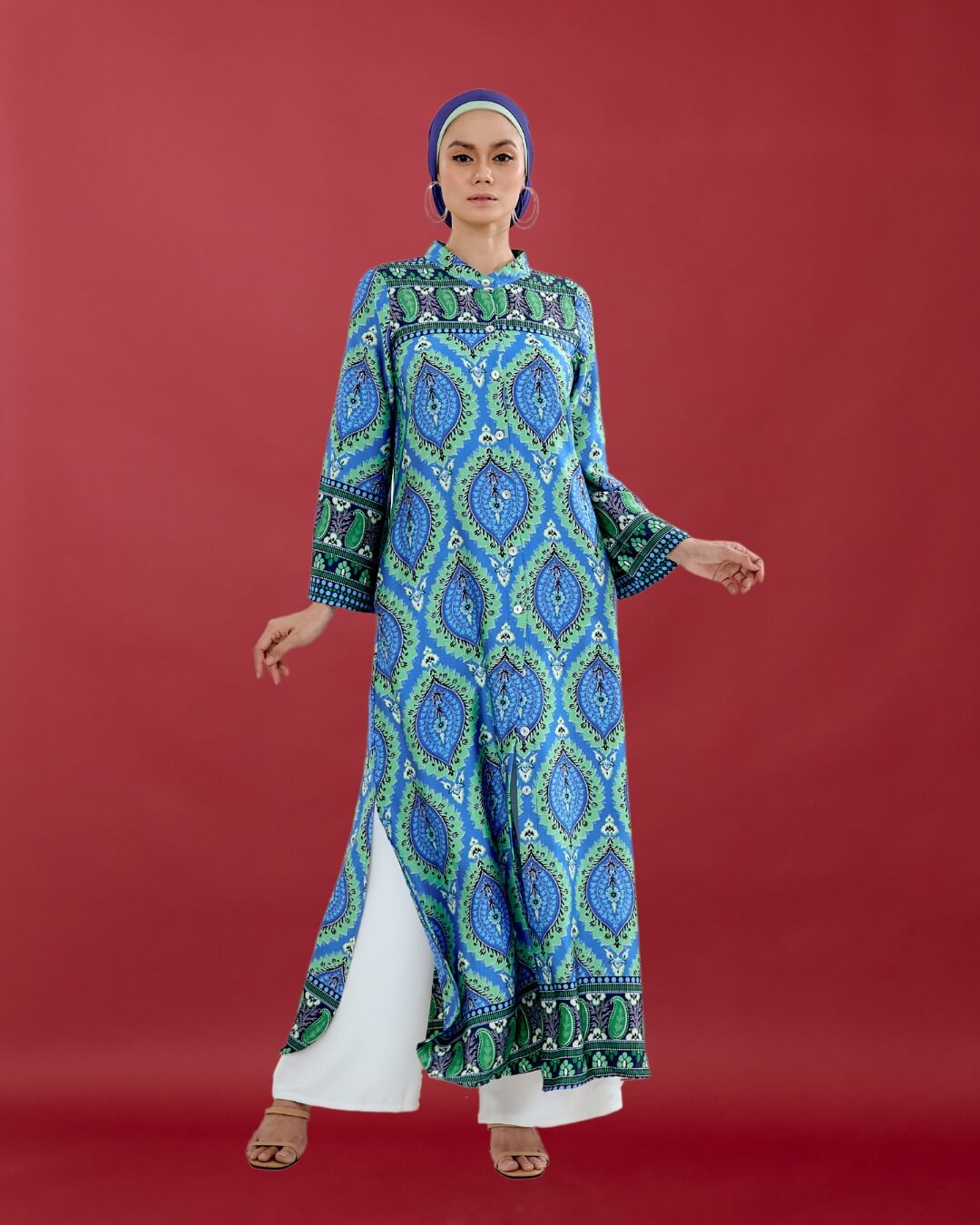 Bainun Green Batik Printed Dress