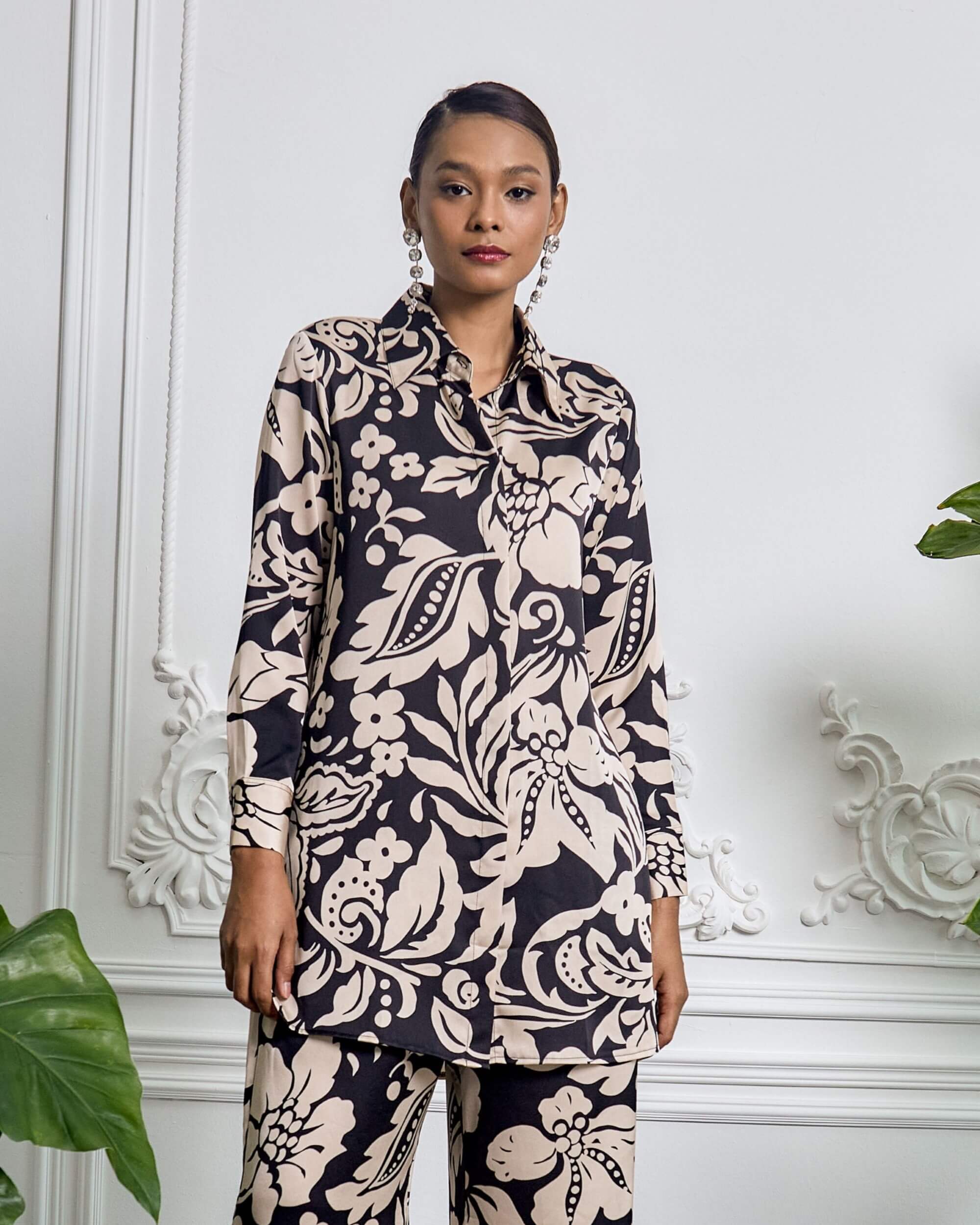 Naomi Beige Floral Printed Shirt Blouse (2)