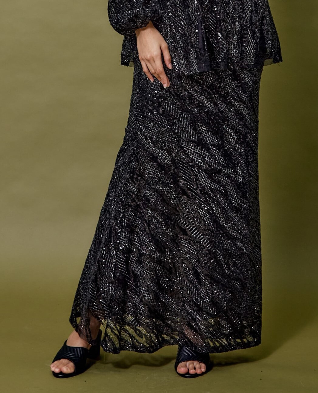 Neeta Black Sequin Skirt
