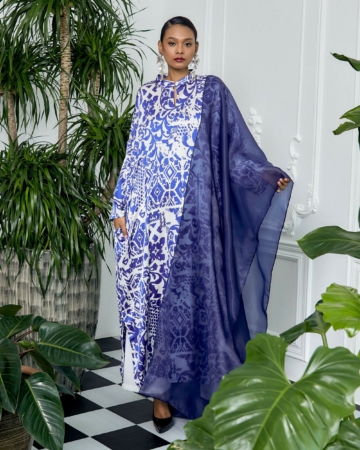 Bainun Blue Batik Printed Dress