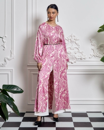Bainun Pink Floral Printed Dress